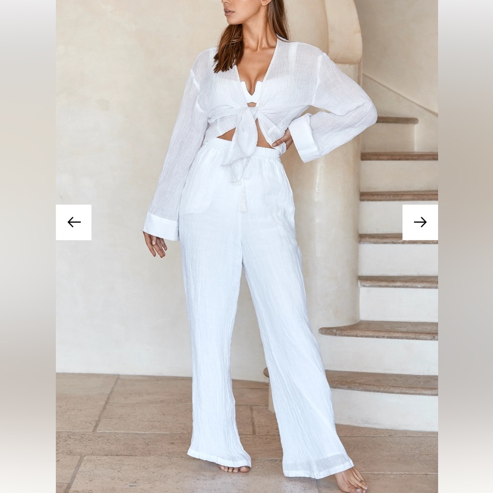 COPY - Tahiti pant white crinkle size P with matching top